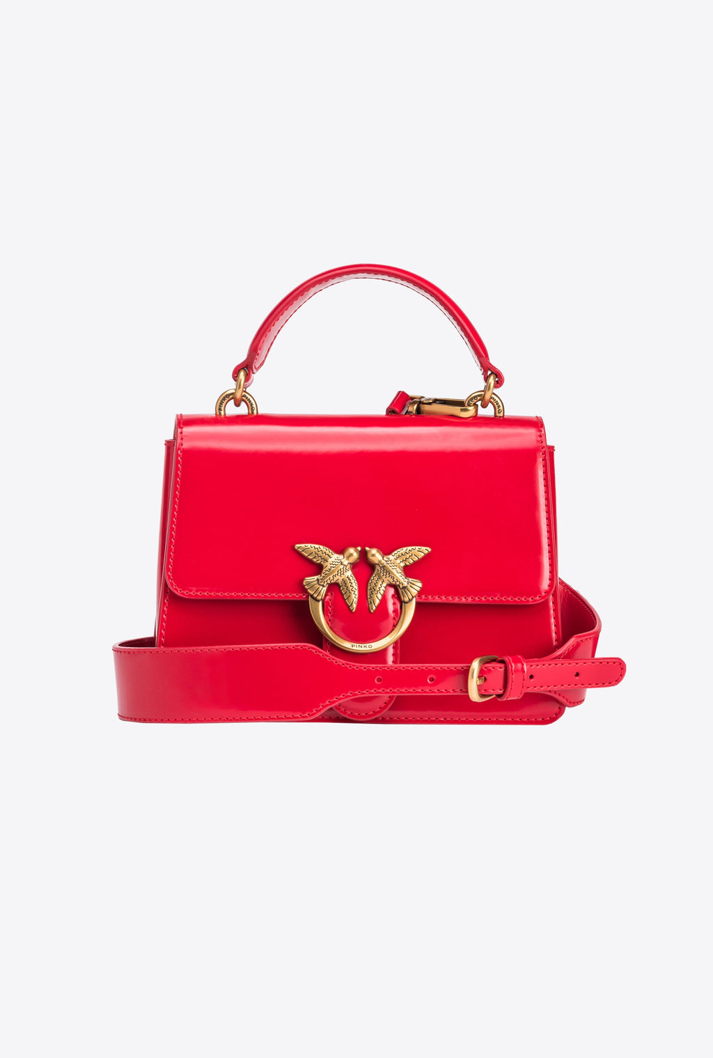 PINO LOVE BAG ONE TOP HANDLE LIGHT IN PELLE LUCIDA