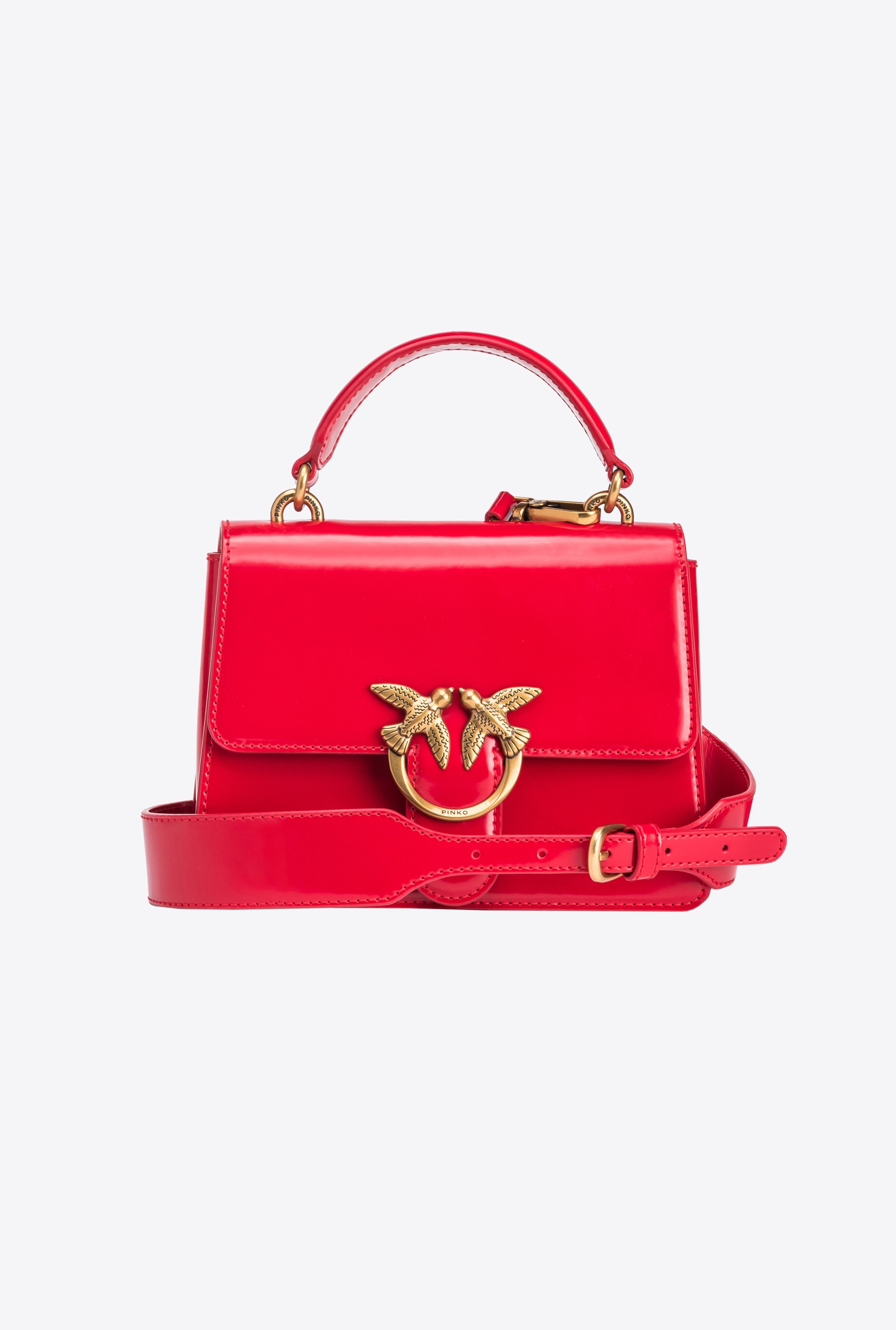 PINO LOVE BAG ONE TOP HANDLE LIGHT IN PELLE LUCIDA
