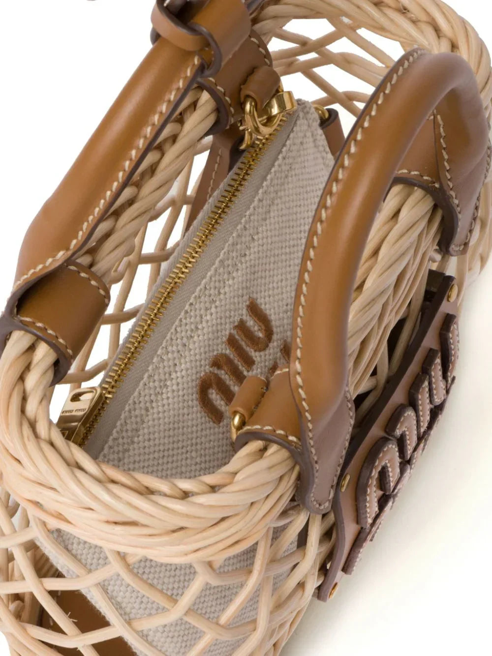 Miu Miu Borsa tote con design intrecciato