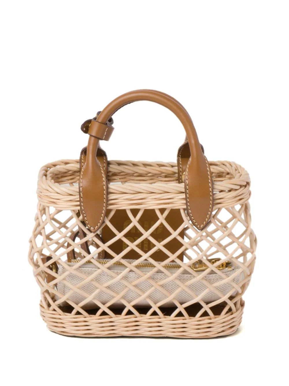Miu Miu Borsa tote con design intrecciato