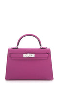 HERMÈS 2018 ROSE POURPRE CHEVRE MYSORE MINI KELLY 20CM W/PHW