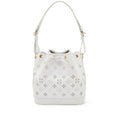 LOUIS VUITTON WHITE CUT-OUT MONOGRAM CALFSKIN PETIT NOÉ GOLD HARDWARE